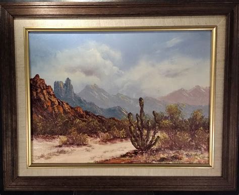 Vintage Southwest Landscape Framed Oil Painting Southwestern Framed