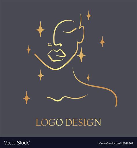 Beautiful Woman Face Logo Design Template Vector Image