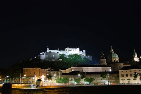 Hohensalzburg Fortress At Night Free Stock Photo - Public Domain Pictures