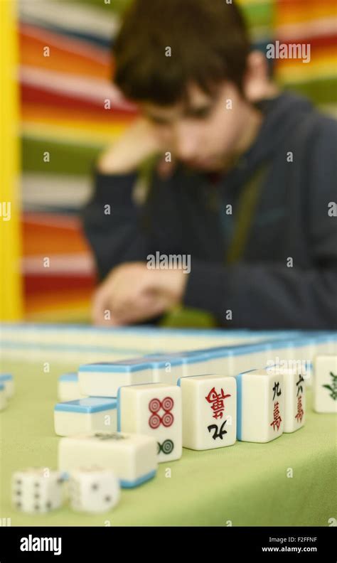 Tiles Of Mahjong Board Game Stock Photo Alamy