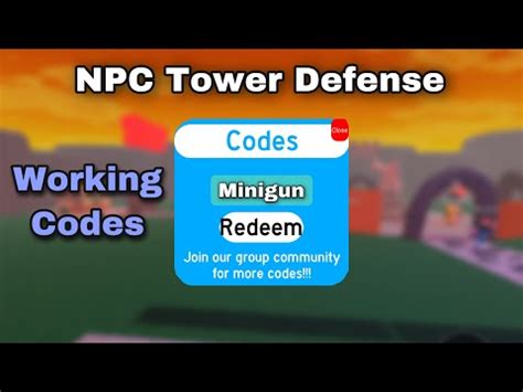 Working Codes Npc Tower Defense Roblox Youtube