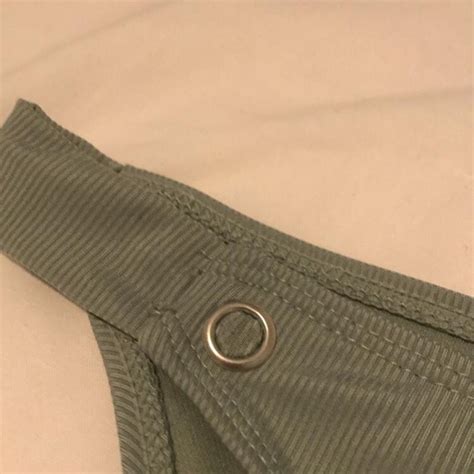 Primark Sage Green Bikini Bottoms With Silver Depop