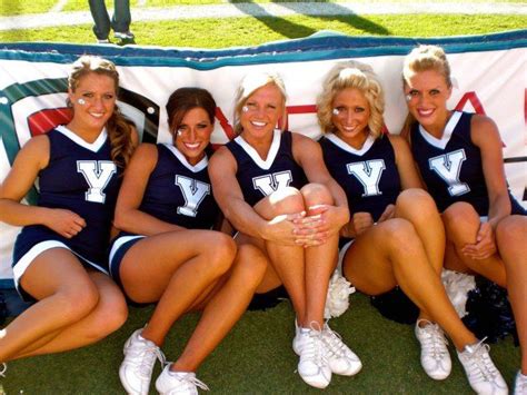 All smiles with BYU cheerleaders : r/cheerleaders