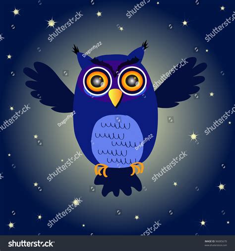 Cartoon Night Owl Vector Version Stock Vector (Royalty Free) 96085670 | Shutterstock