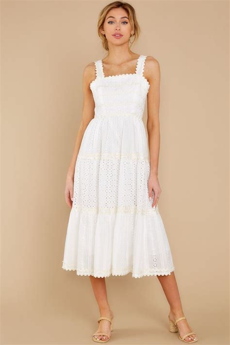 Who Goes There White Eyelet Midi Dress Dresses White Eyelet Eyelet