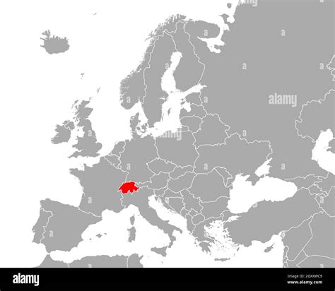 Map of Switzerland in Europe Stock Photo - Alamy