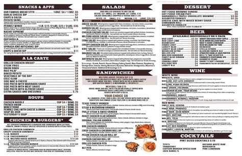 Menu at Milford House Bar & Grill, Milford Charter Township, 508 N Main St