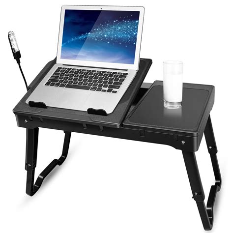 Moclever Foldable Laptop Table Bed Notebook Desk W Cooling Fan Mouse