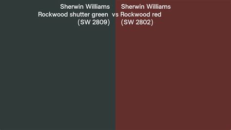 Sherwin Williams Rockwood Shutter Green Vs Rockwood Red Side By Side Comparison