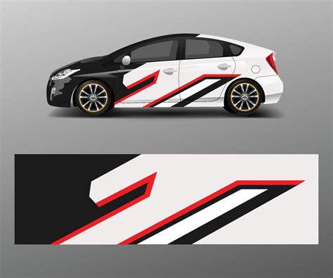 Racing car wrap. abstract strip shapes for Company car wrap, sticker ...