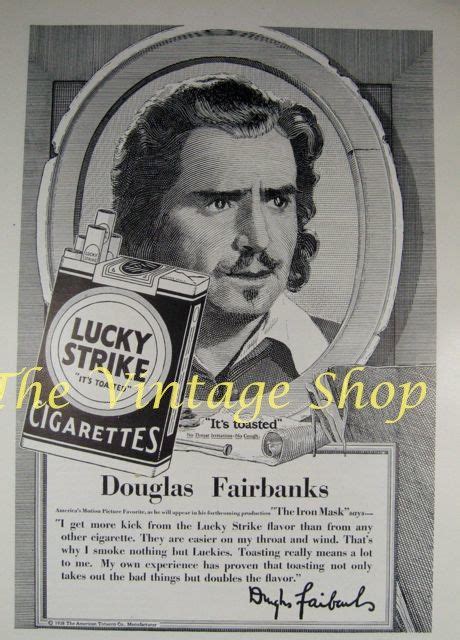 Douglas Fairbanks Lucky Strike Cigarette Ad Douglas Fairbanks Ads