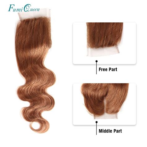 Ali Fumi Queen Hair Middle Part Closure Brazilian Body Wave 33 Hair