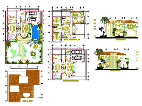 Vivienda Unifamiliar De Niveles En Dwg Mb Librer A Cad