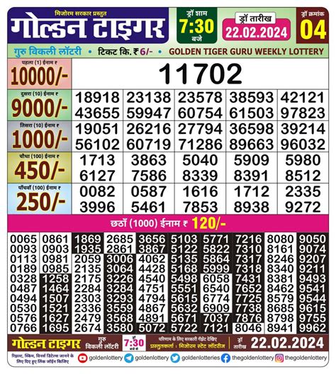 Golden 7 30 PM Daily Lottery 22 Feb 2024 All State Lottery Result