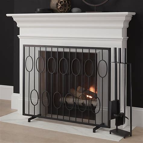 Links Black Fireplace Screen Crate And Barrel