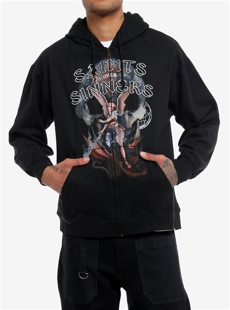 Hot Topic Cosmic Aura® Saints Over Sinners Zip Up Hoodie Hamilton Place