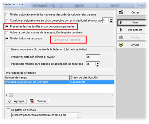 Nivelación de Recursos en Primavera P6 G INPRO