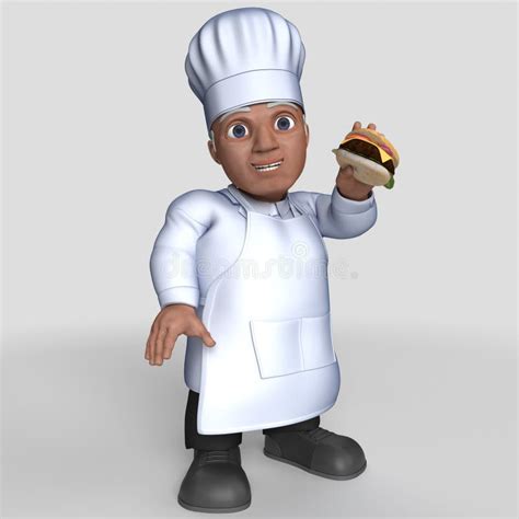 3d Cartoon Baker Character Stock Illustration Illustration Of Render