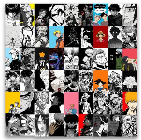 Veenshi Set Of 54 Mix Anime Wall Poster For Room Naruto Onepiece Jujutsu Kaisen Demon Slayer