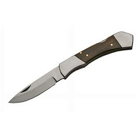 7 Classic Hunting Style Wood Handle Steel Body Folding Pocket Knife