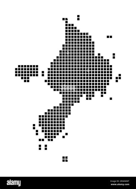 Sark map. Map of Sark in dotted style. Borders of the island filled ...