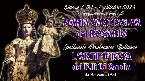 Ginosa Ta Maria Ss Del Rosario L Artificiosa Dei F Lli Di