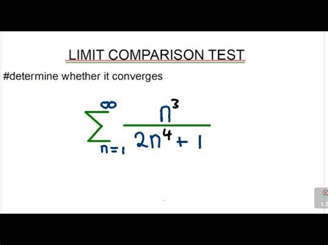 Limit Comparison Test Example Youtube