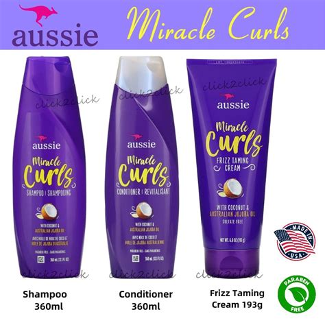 Ready Stock Aussie Miracle Curls Shampoo Conditioner Frizz Taming