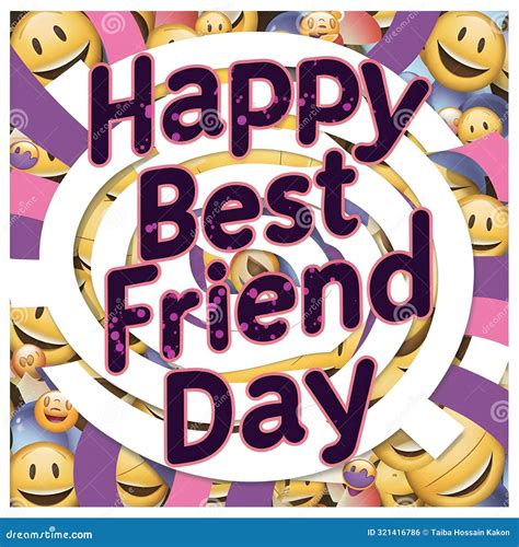 Happy Best Friend Day Text Is Written With Unique Design Stock