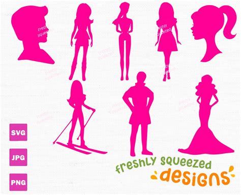 Barbi Barb Ken Silhouette Svg Png Bundle SVG File For Cricut