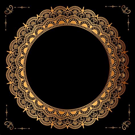 Premium Vector Luxury Golden Circle Frame Transparent With Vintage