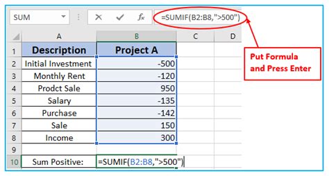 Sum And Count Negative And Positive Numbers In Excel