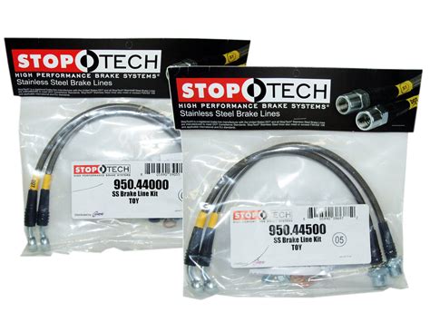 Stoptech Stainless Steel Braided Brake Lines Front And Rear Set 44000