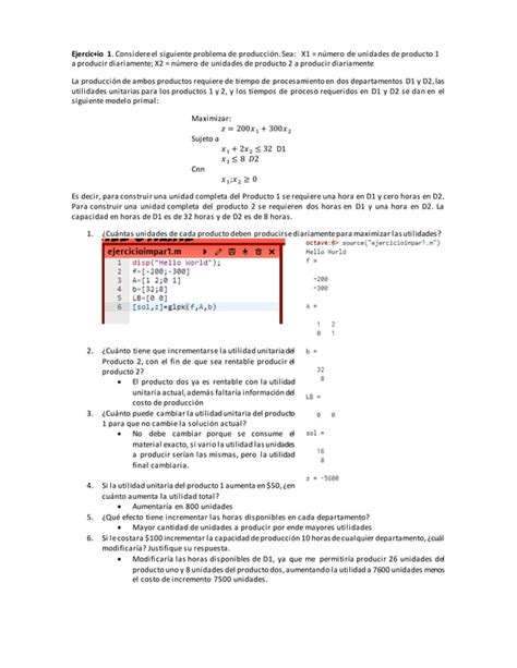 Programación Lineal Ejercicios De Sensibilidad Resueltos Pdf