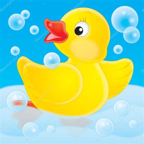 Rubber Duck With Bubbles Clip Art