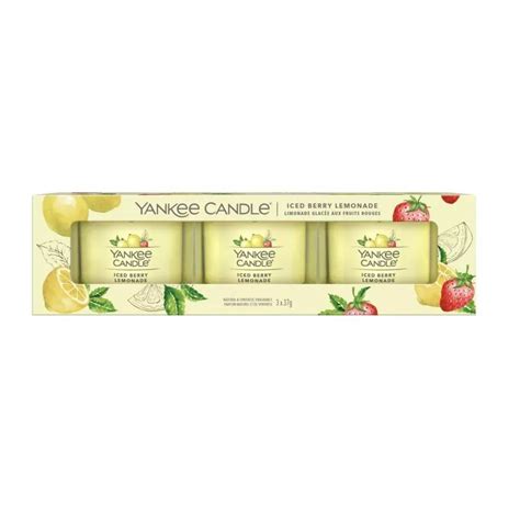 Coffret 3 Votives SIGNATURE Limonade Glacée Aux Fruits Rouges YANKEE CANDLE