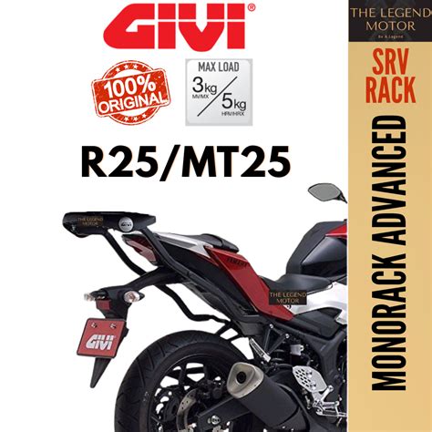 YAMAHA R25 MT25 R 25 MT 25 GIVI SRV SPECIAL MONORACK MONO RACK J