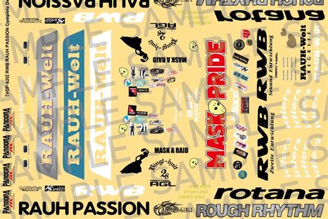 Pandora Rc Rwb Rauh Passion” Complete Decal Mrc Plaza