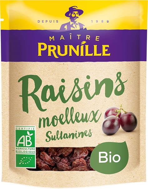 MAÎTRE PRUNILLE Raisins Secs Moelleux Sultanine Fruits Secs Bio