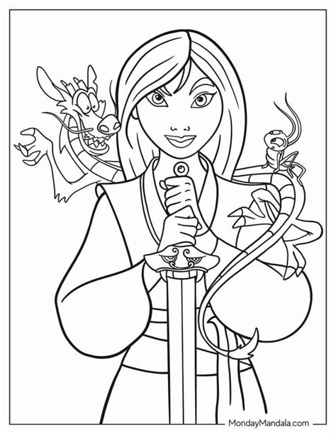 Mulan Coloring Pages Free Pdf Printables Disney Coloring Pages