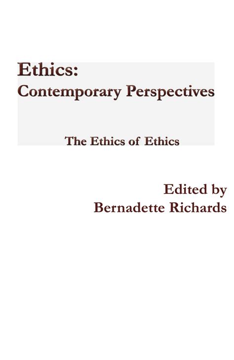 Ethics Contemporary Perspectives Atf Press