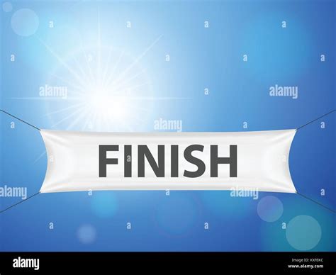 Finish Banner On A Sky Background Stock Vector Image And Art Alamy