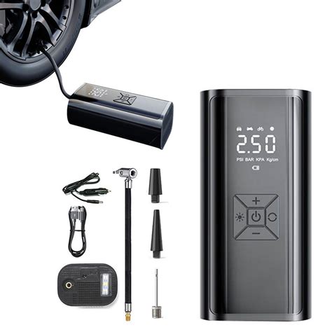 Buy Electric Car Air Pump With Digital Display Led Light Portable Air Compressor Wireless Tire