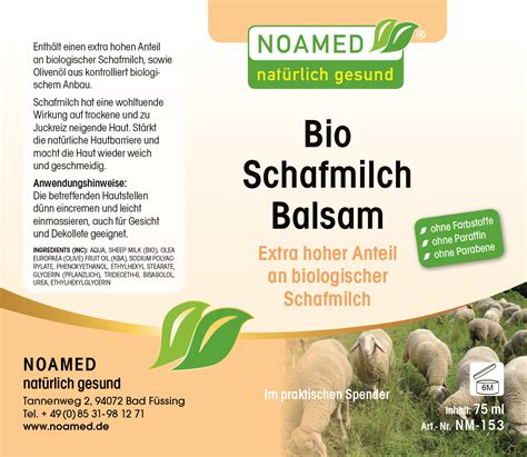 Noamedde Bio Schafmilch Balsam Ml Im Spender