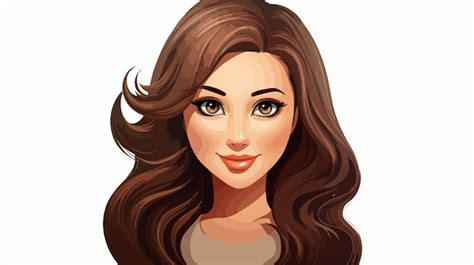 Brunette Girl Cartoon Vector Illustration Professional Icon Design Premium AI Generated Vector