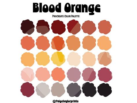 Blood Orange Procreate Color Palette, Colorful Palette, Color Palette, iPad Pro, Procreate, Hex ...