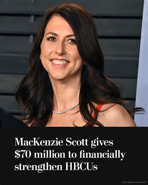 Washington - Billionaire philanthropist MacKenzie Scott has donated $70