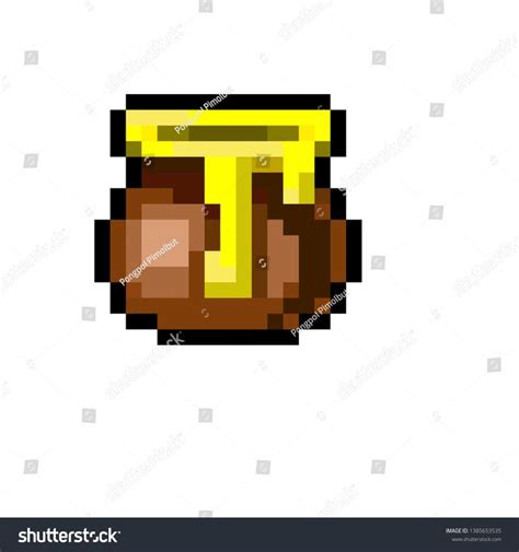 Pixel Art Honey Bee Cartoon Stock Vector Royalty Free