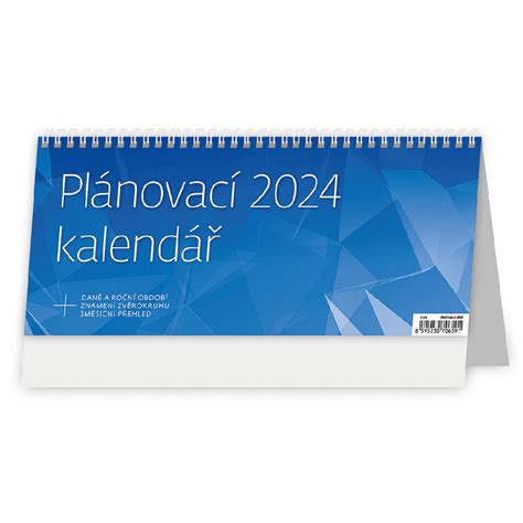 Stolní kalendář 2024 Plánovací kalendář MODRÝ AAApapir cz