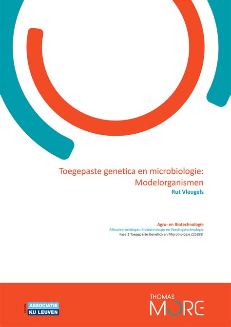 Bio Informatica Oefeningen Modelorganismen Rut Vleugels Agro En